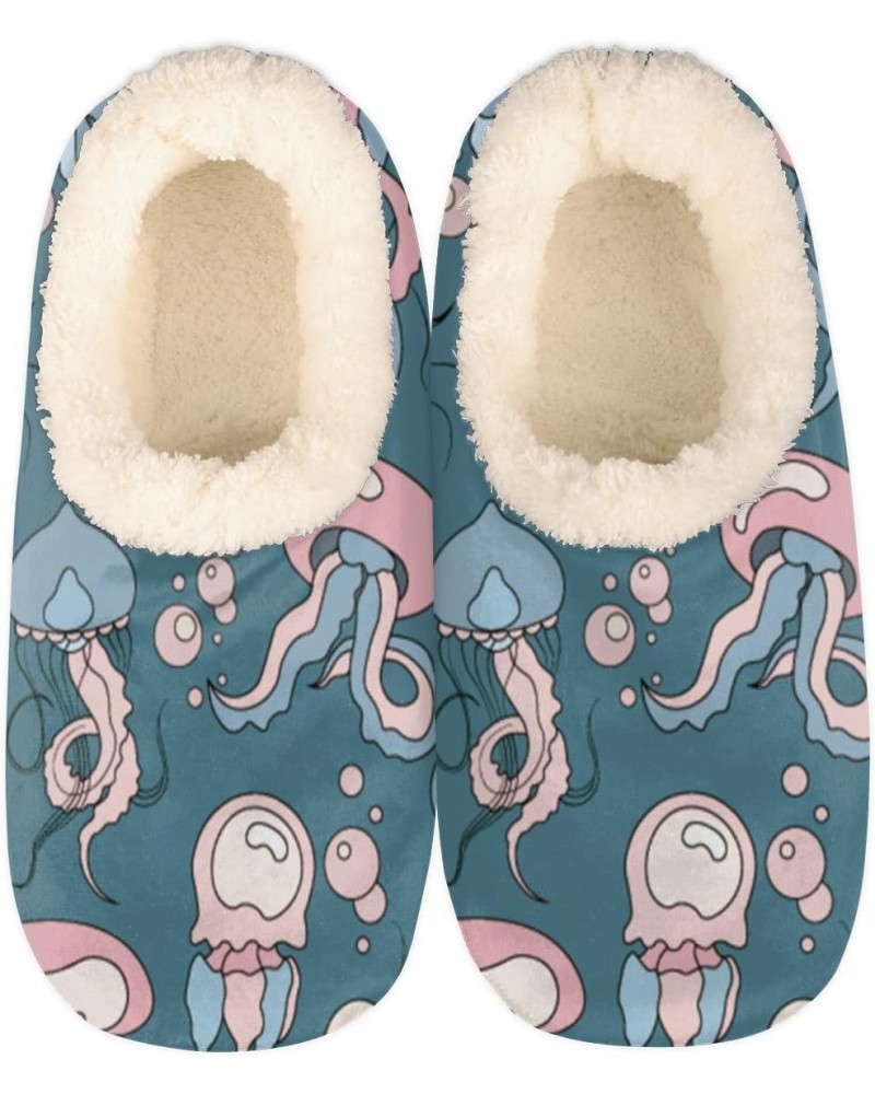 Cartoon Jellyfish Slippers for Women Men Jellyfish Indoor Non-Slip Slippers Soft Plush Comfy House Shoe for Bedroom Living Ro...