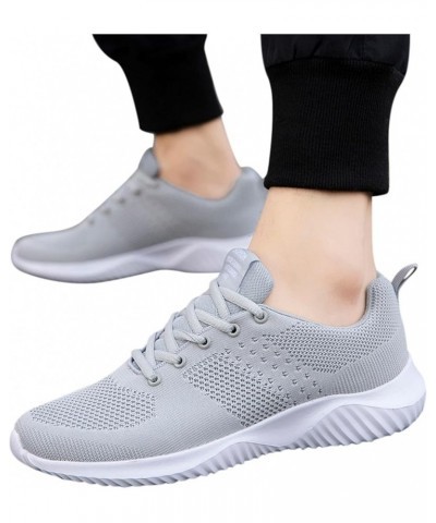 Men's Tennis Lightweight Athletics Gym Jogging Sneakers White Platform Sneakers Mens Sneakers Size 9 Z-05 Grey $16.07 Boots