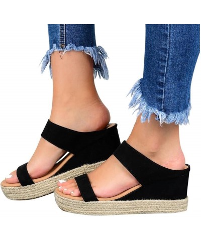 Platform Sandals Women, Womens Sandals Wedges Summer Casual High Heels Open Toe Espadrilles, Women'S Sandals With Arch Suppor...