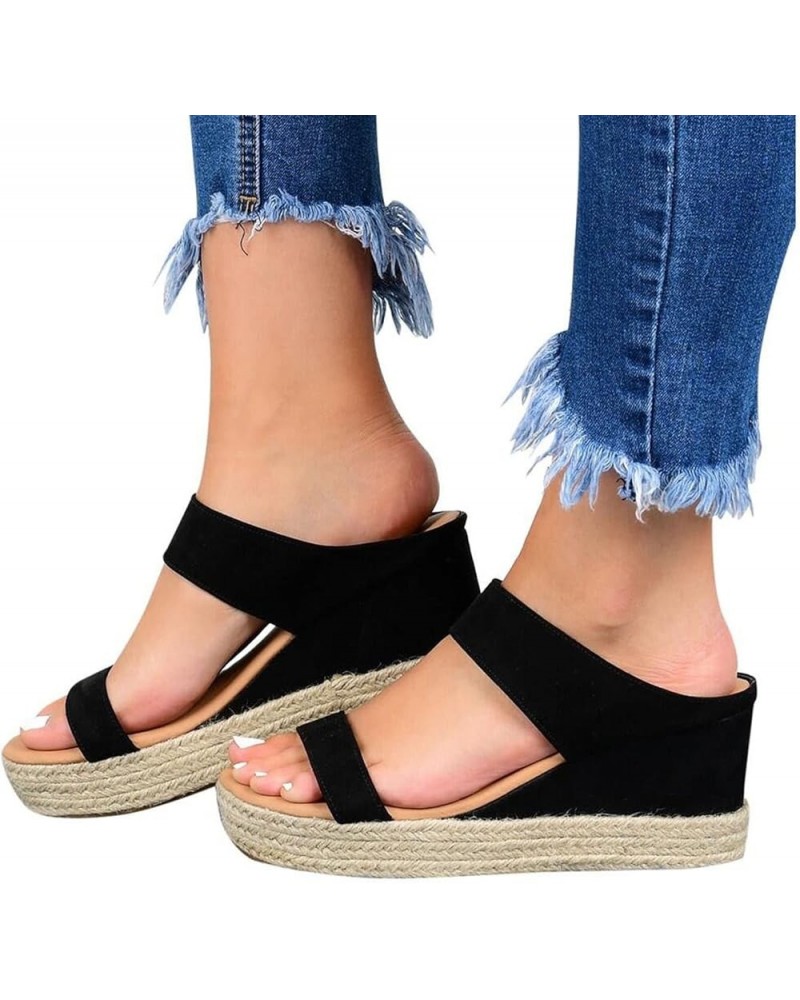 Platform Sandals Women, Womens Sandals Wedges Summer Casual High Heels Open Toe Espadrilles, Women'S Sandals With Arch Suppor...