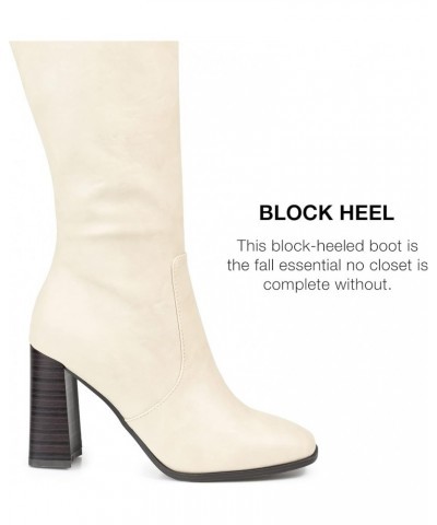 Womens Reg, WC and XWC Karima Tru Comfort Foam Stacked Heel Knee High Boots Off-white $32.59 Boots