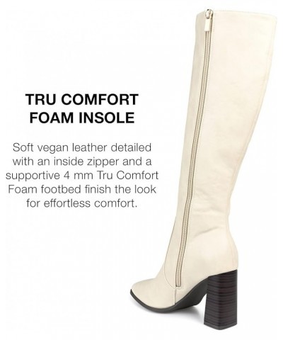 Womens Reg, WC and XWC Karima Tru Comfort Foam Stacked Heel Knee High Boots Off-white $32.59 Boots