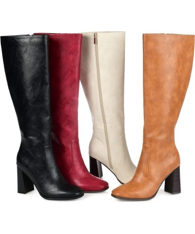 Womens Reg, WC and XWC Karima Tru Comfort Foam Stacked Heel Knee High Boots Off-white $32.59 Boots