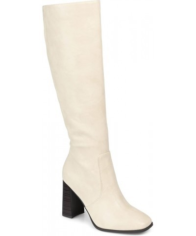 Womens Reg, WC and XWC Karima Tru Comfort Foam Stacked Heel Knee High Boots Off-white $32.59 Boots