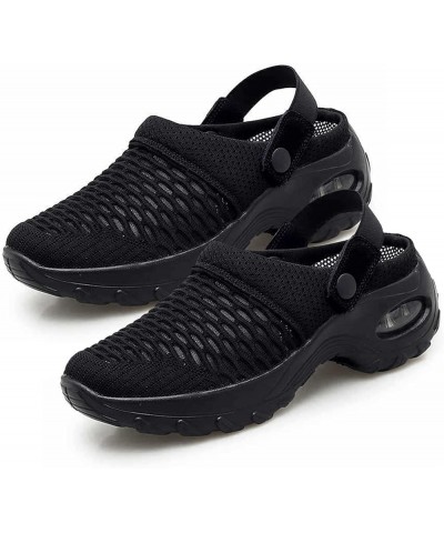 Summer Shoes Round Toe Platform Sandals Slip On Black $11.50 Sandals