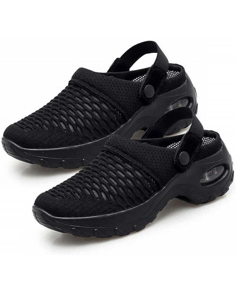 Summer Shoes Round Toe Platform Sandals Slip On Black $11.50 Sandals