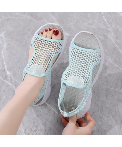 Flip Flop Sandals for Women Dressy Women Summer Mesh Beach Slip On Sport Casual Open Toe Flat Soft Bottom Breathable Shoes Sa...