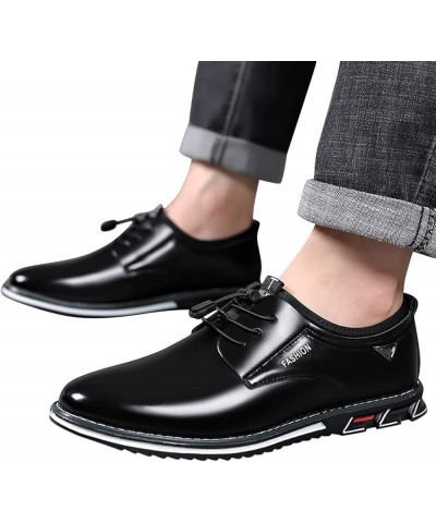 Men Leather Shoes White Slip On Driving Shoes Men's Dress Shoes Leather Lined Formal Oxfords Black-a $24.57 Oxfords