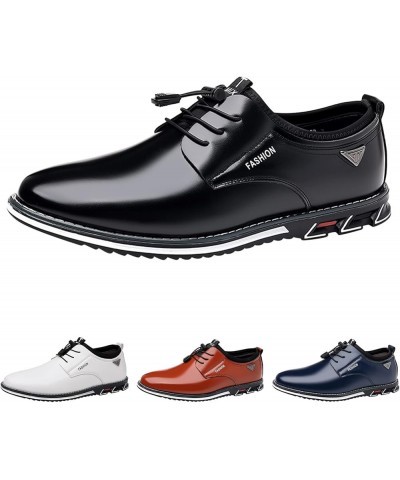 Men Leather Shoes White Slip On Driving Shoes Men's Dress Shoes Leather Lined Formal Oxfords Black-a $24.57 Oxfords