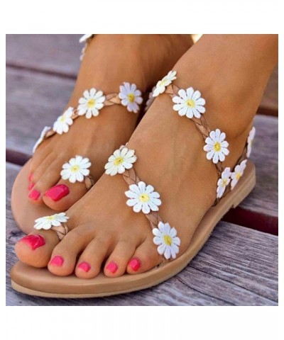 Women's Flat Sandals, Women's Summer Strappy Flat Sandals, Adjustable Casual Sandal with Open Toe Brown $11.08 Sandals