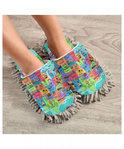 Unisex Fuzzy Slippers, Cozy Floor Dusting Cleaning Mop Shoes for Men Women M-L Multi 19 $12.24 Slippers