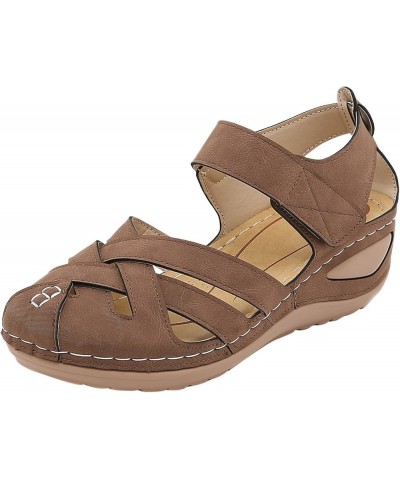 Sandals for Women Beach Shoes Wedges Fashion Sandals Women Breathable Summer Toe Comfortable Women's Sandals Brown 8.5 $13.18...