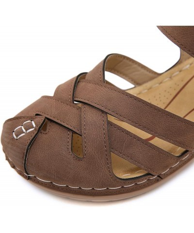 Sandals for Women Beach Shoes Wedges Fashion Sandals Women Breathable Summer Toe Comfortable Women's Sandals Brown 8.5 $13.18...