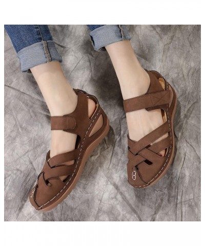 Sandals for Women Beach Shoes Wedges Fashion Sandals Women Breathable Summer Toe Comfortable Women's Sandals Brown 8.5 $13.18...