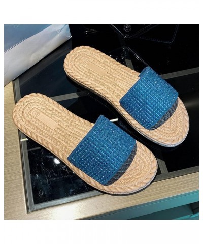 Platform sandals Women Mary Jane Flats Women Flip Flops Women Women Slides Chunky Platform Heels Air Wedge Low Heeled Blue $1...