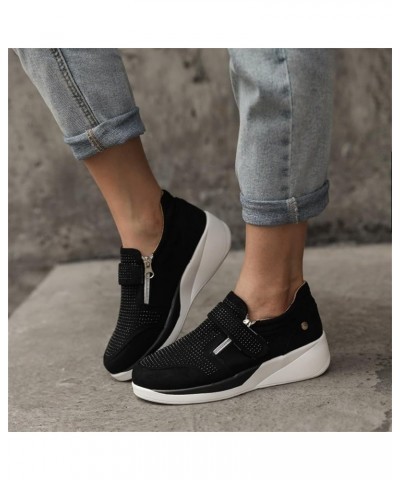 Shoes For Women Sneakers Slip Ons Fashion Comfortable Walking Shoes Dressy Casual Summer Non Slip Platform Shoe Black $13.91 ...