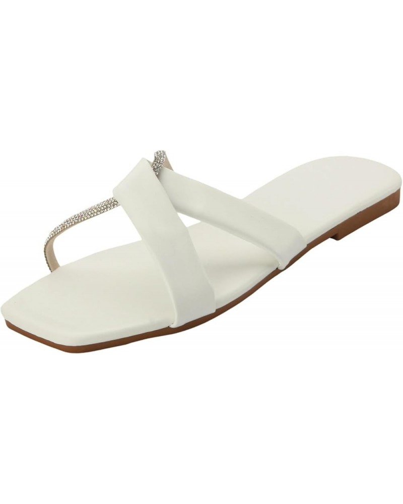 Flip Flop Shoes Women Dressy Womens Cloud Shoes Closed Toe Sandals Womens Slides Size 11 Brown Sandals Women White-4 $11.79 S...