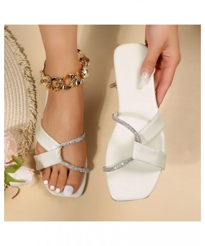 Flip Flop Shoes Women Dressy Womens Cloud Shoes Closed Toe Sandals Womens Slides Size 11 Brown Sandals Women White-4 $11.79 S...