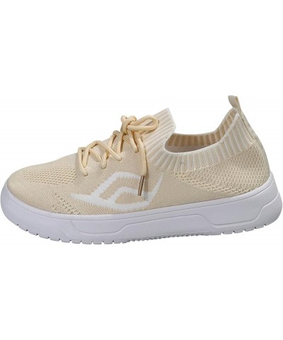 Sneakers for Women Women Casual Sport Shoes Mesh Running Shoes Knit Detail Slip On Running Shoes Walking Shoes Beige 9 $13.89...