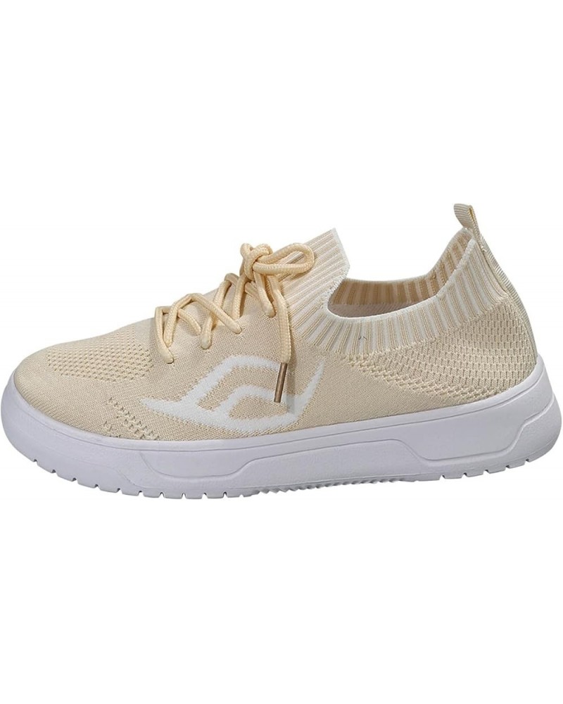 Sneakers for Women Women Casual Sport Shoes Mesh Running Shoes Knit Detail Slip On Running Shoes Walking Shoes Beige 9 $13.89...