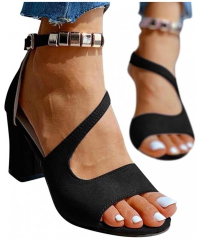 Brown Leather Strappy Heeled sandals Women Dressy Summer Flat sandals Heel sandals For Women sandals Women Comfortable Black-...