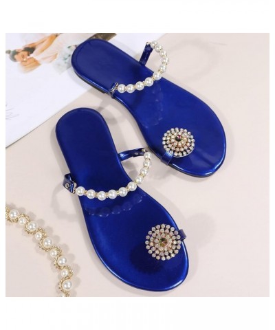 Women's Elegant Sandals Pearl Slides Slip on Clip Toe Roman Bohemia Cute Flat Sandals Casual Comfort Flip Flop Sandals Dressy...