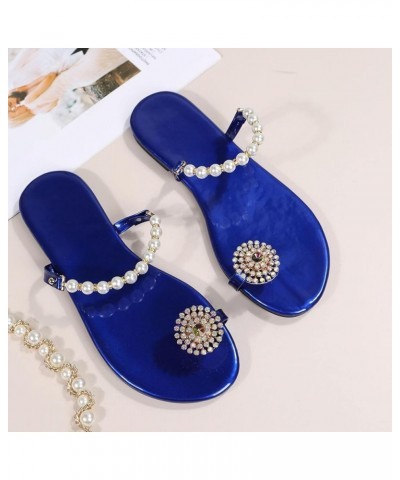 Women's Elegant Sandals Pearl Slides Slip on Clip Toe Roman Bohemia Cute Flat Sandals Casual Comfort Flip Flop Sandals Dressy...