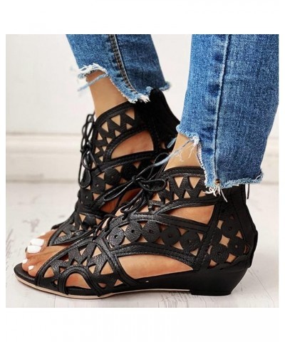 Platform Sandals for Women Dressy Slip on Slides Slippers Summer Non Slip Beach Shoes Wide Fit Wedge Sandals Black $18.51 San...