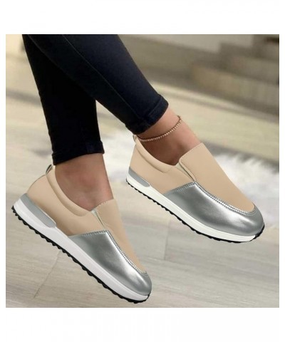 Girl's Trendy Sneakers Walking Shoes Ladies Fashion Colorblock Leather Round Toe Flat Low Top Casual Workout Sport Work Casua...