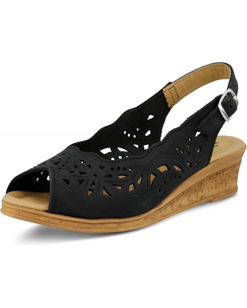 Women's Orella Slingback Sandal2 Black Nubuck - 001 $32.25 Sandals