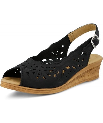 Women's Orella Slingback Sandal2 Black Nubuck - 001 $32.25 Sandals