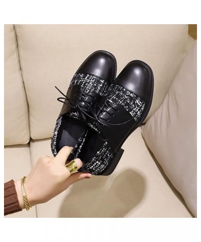 Women's Classic Lace UP Oxfords Shoes Wingtip Perforated Flat Low Heel Casual Vintage Oxford Brogues Black $28.04 Oxfords