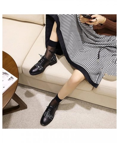 Women's Classic Lace UP Oxfords Shoes Wingtip Perforated Flat Low Heel Casual Vintage Oxford Brogues Black $28.04 Oxfords