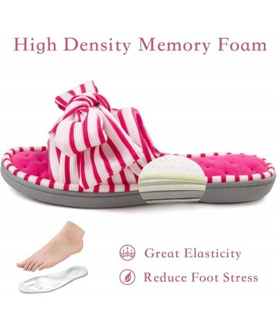 Women's Eurytides Slide Slippers Memory Foam House Shoes Rose Red $20.05 Slippers