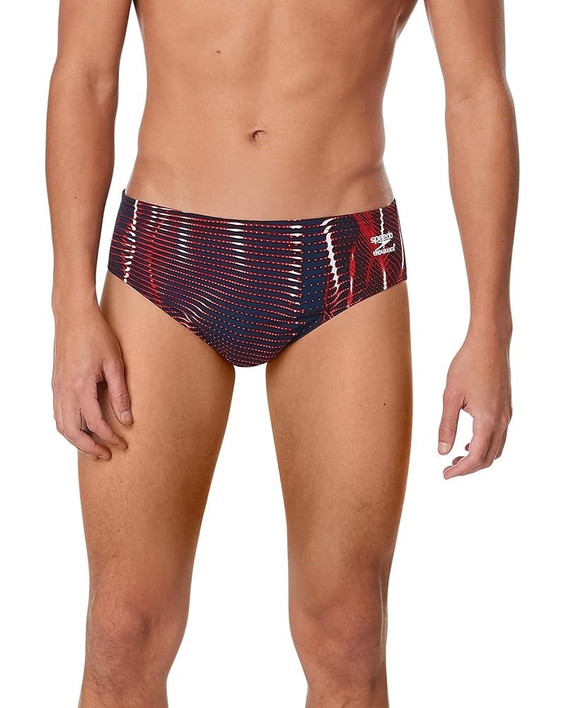 Men's Swimsuit Brief Endurance+ Printed Team Colors Solar Red/White/Blue $18.26 Athletic Shoes