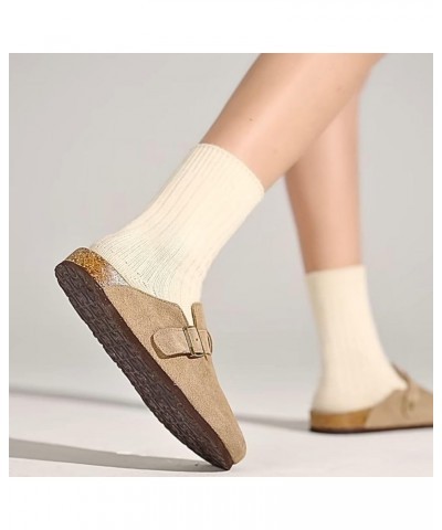 Women's Suede Clogs Soft Cork Footbed Leather Mules Comfort Potato Shoes with Arch Support Home Clog Casual Outdoor Taupe $20...