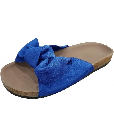 Sandals Women Flip Flop Heel Thick Women Bottom Flat Fashion Tie Slipper Sandals Shoes Beach Bow Women's slipper Blue $15.59 ...