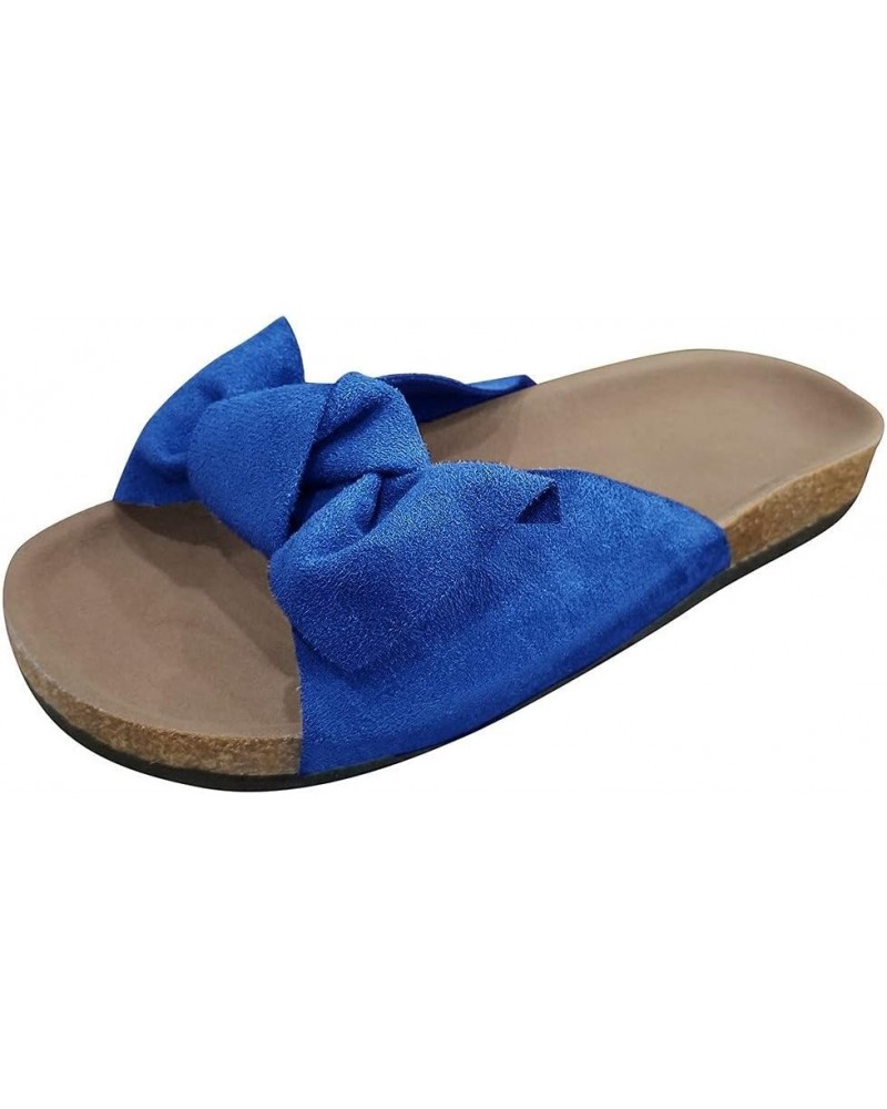 Sandals Women Flip Flop Heel Thick Women Bottom Flat Fashion Tie Slipper Sandals Shoes Beach Bow Women's slipper Blue $15.59 ...