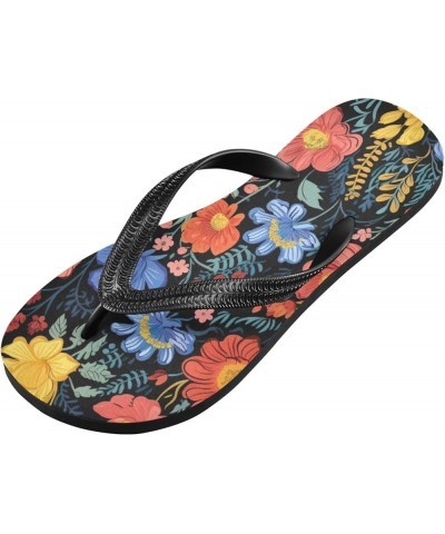 Flip Flop Sandals for Men Teen Women - Floral Poppy Flowers Colorful Beach Shoes Waterproof Outdoor Summer Beach Slippers 2-3...