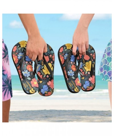 Flip Flop Sandals for Men Teen Women - Floral Poppy Flowers Colorful Beach Shoes Waterproof Outdoor Summer Beach Slippers 2-3...