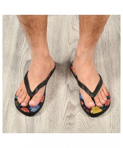 Flip Flop Sandals for Men Teen Women - Floral Poppy Flowers Colorful Beach Shoes Waterproof Outdoor Summer Beach Slippers 2-3...