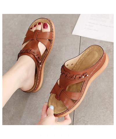 Orthopedic Wedge Sandals for Women Orthopedic Flip Flops Women Leather Strappy Sandals for Women Womens Rhinestone Sandals Sa...