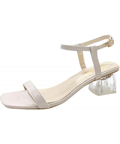 Lace up Sandals for Women heels Ankle Strap Dress Pumps Womens Braided Sandals women high heels Z 14-white $20.52 Sandals