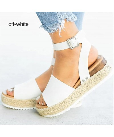 Espadrilles Flatform Wedge Casual Sandal Women Dressy Summer Open Toe Buckle Ankle Strap Heeled Sandals Comfort Trendy Fashio...