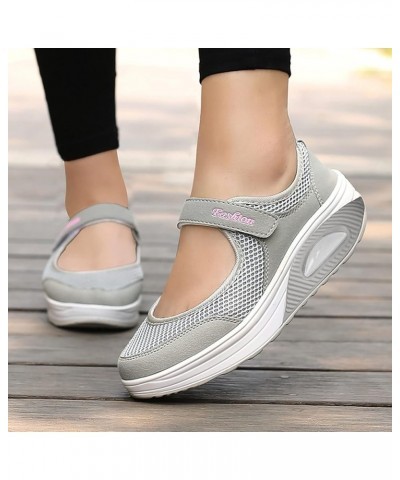 Sneaker Ball Dresses for Women Summer Wedge Women's Fashion Out Sport Hollow Mesh On Shoes Slip Women's Size 7 Wide Ycg-1-gre...