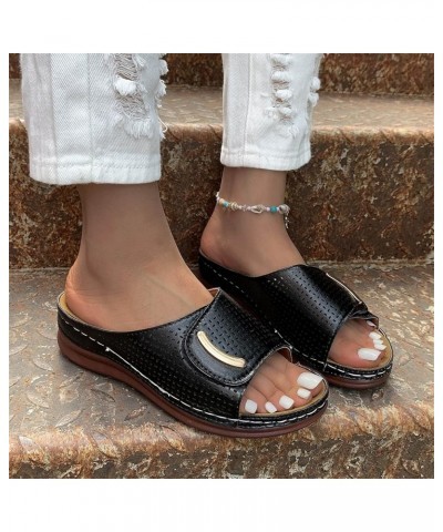 Women's Higher Sandal Strappy Lace-Up Open Toe Sandals & Flip Flops Dress Shoes Seaside Sandals Shoes Black $17.24 Sandals