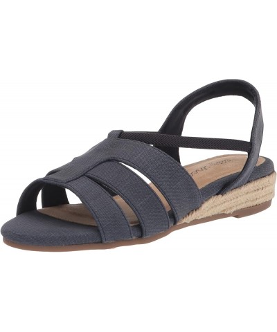 Women's Yesenia Wedge Sandal Navy Linen Print $23.19 Sandals