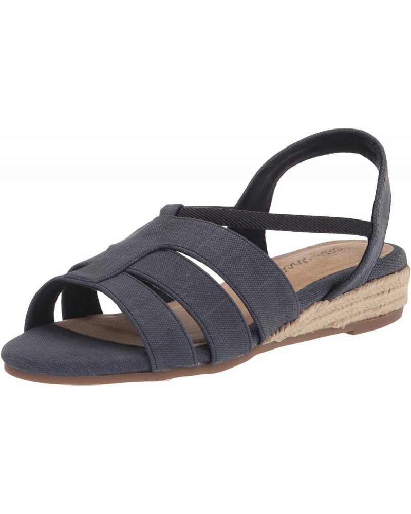 Women's Yesenia Wedge Sandal Navy Linen Print $23.19 Sandals