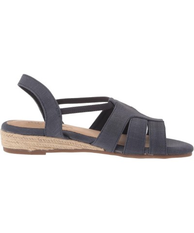 Women's Yesenia Wedge Sandal Navy Linen Print $23.19 Sandals