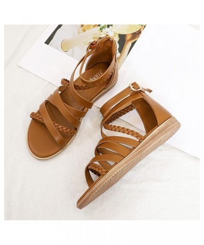 Flat Sandals for Women Dressy Sandals Women Open Toe Slippers Flip Flops Shoes Summer Casual Comfortable Ankle Beach Travel W...